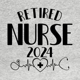 Retired Nurse 2024 Cute Nurse Retirement 2024 T-Shirt